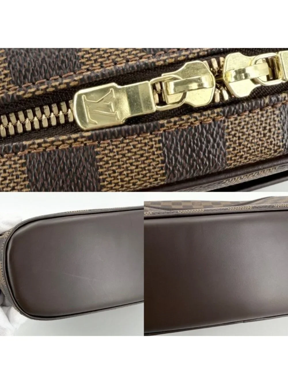 Louis Vuitton Shoulder Bag Damier Ipanema GM Mount Brown Gold